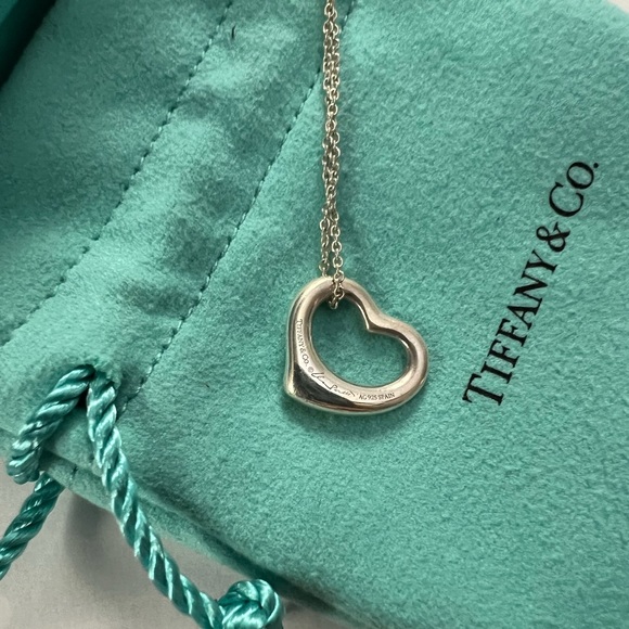 Tiffany & Co. Open Heart Pendant Necklace- silver - 11mm - Picture 2 of 4